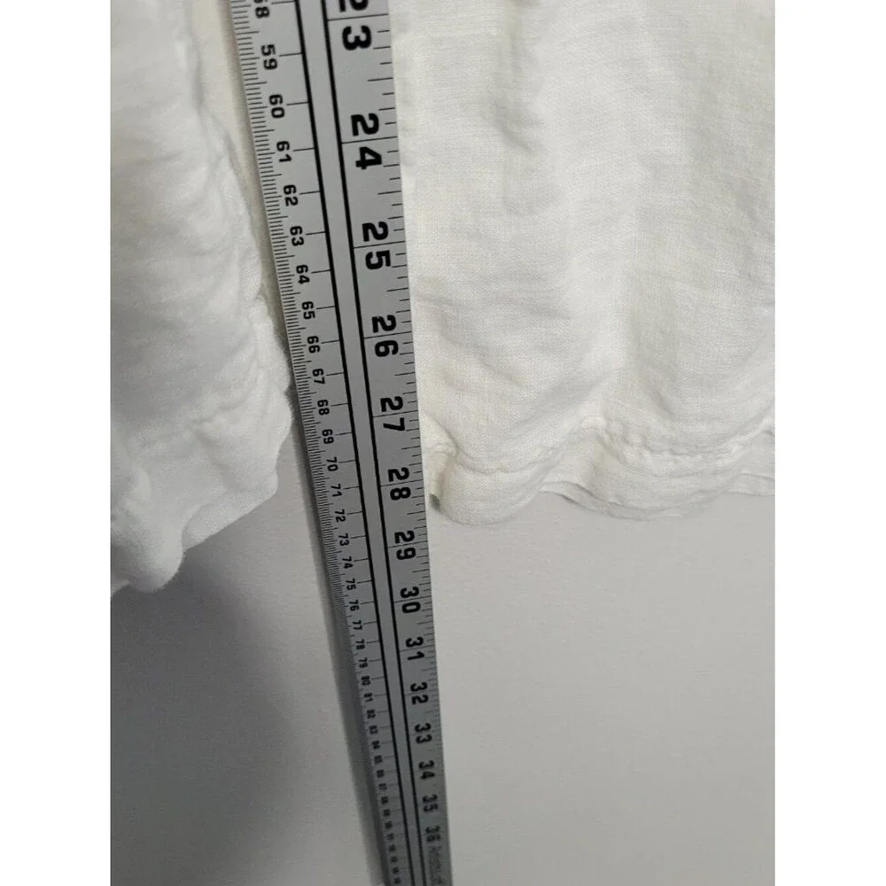 Amalfi white linen semi sheer beachy coastal pants with pockets size medium
